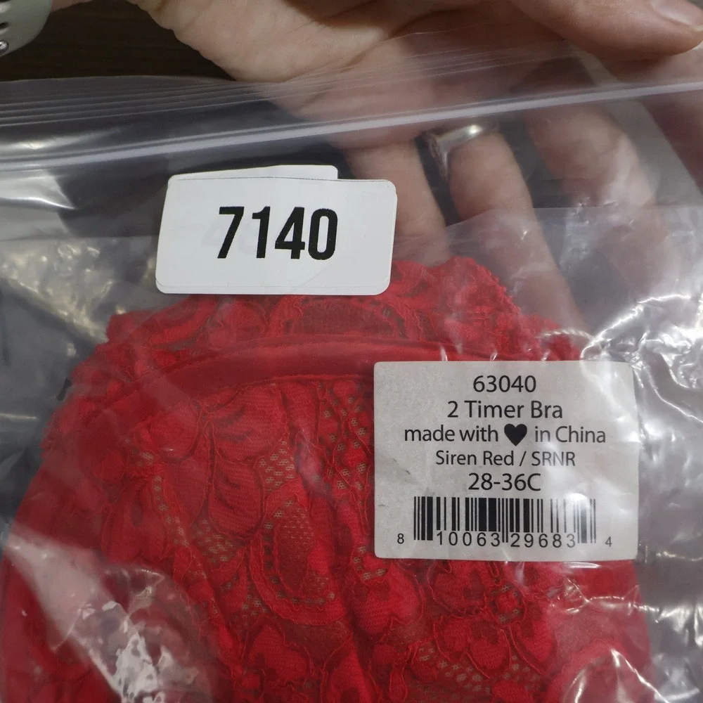 Free People‎ x We Are HAH 2 Timer Bra Siren Red Adjustable 28-36C Sexy Lace NWT
